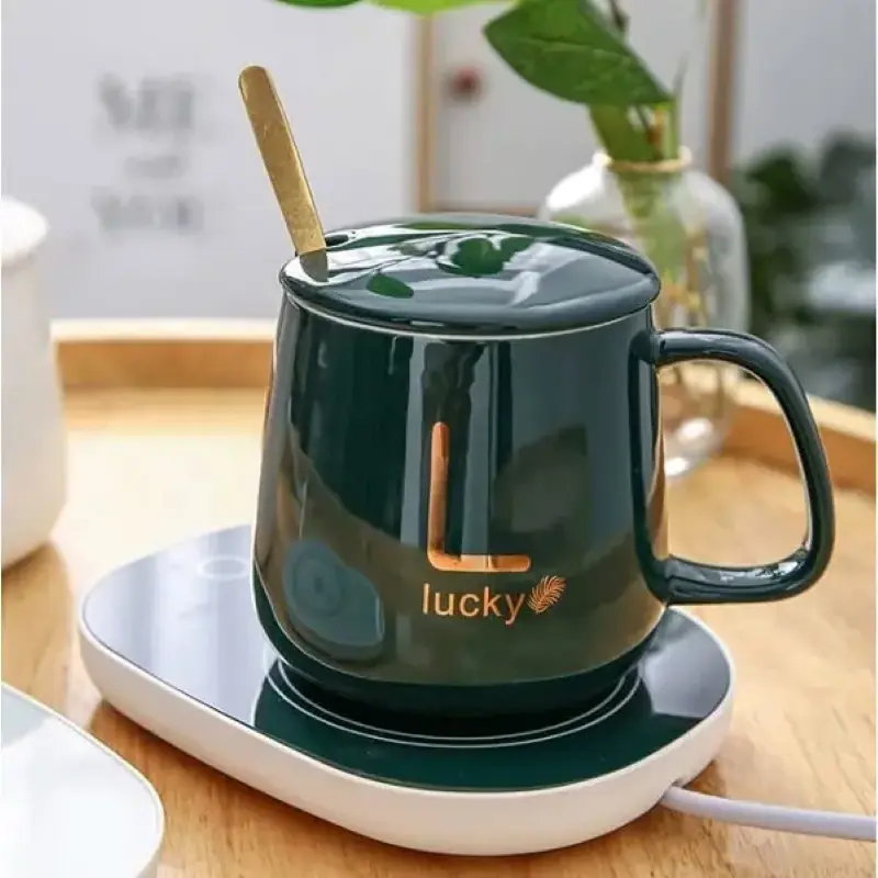 Electric Heating Coffee Mug and Saucer